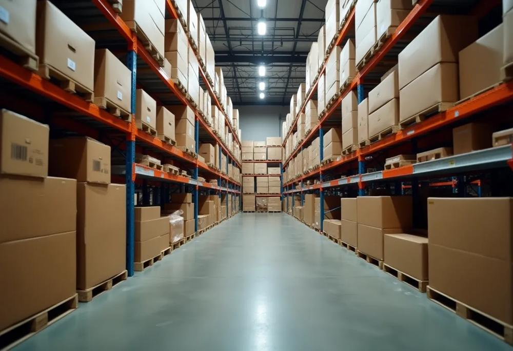 Warehouse shelves