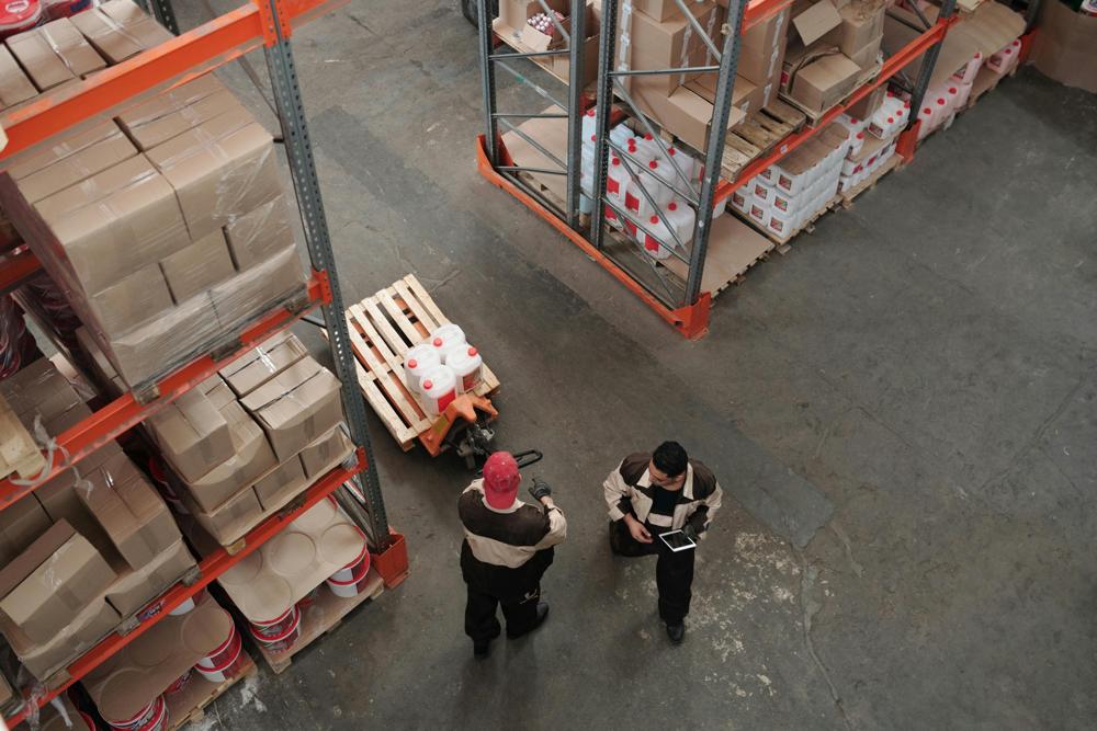 Warehouse shelves