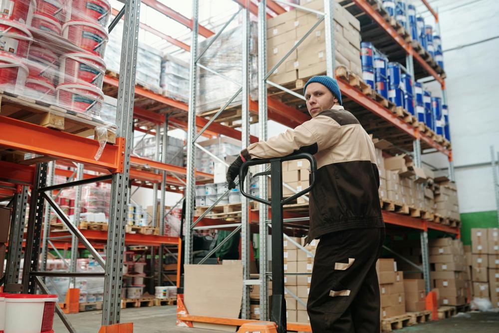 Warehouse shelves