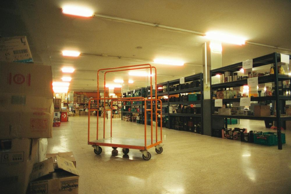 Warehouse shelves